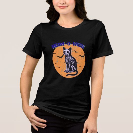 Halloween kat Tri-Blend shirt (Voorkant)
