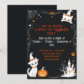Halloween Kat Uitnodiging Achterkant Ontwerp | Sch (Voorkant / Achterkant)