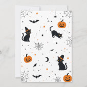 Halloween Kat Uitnodiging Achterkant Ontwerp | Sch (Achterkant)