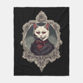 Halloween Kat, Vampier Kat Fleece Deken (Voorkant)