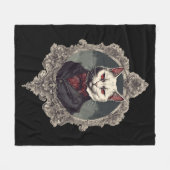 Halloween Kat, Vampier Kat Fleece Deken (Voorkant (Horizontaal))