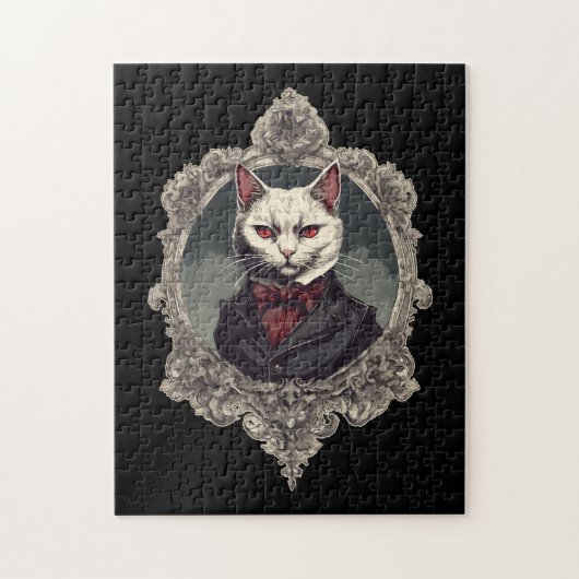Halloween Kat, Vampier Kat Legpuzzel (Verticaal)