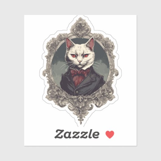 Halloween Kat, Vampier Kat Sticker (Vel)