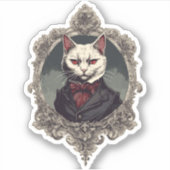 Halloween Kat, Vampier Kat Sticker (Voorkant)
