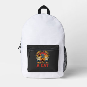 Halloween Kat Vergeet Snoep Geef Me Een Kat_1 Bedrukte Rugzak