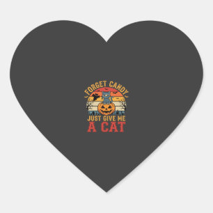 Halloween Kat Vergeet Snoep Geef Me Een Kat_1 Hart Sticker