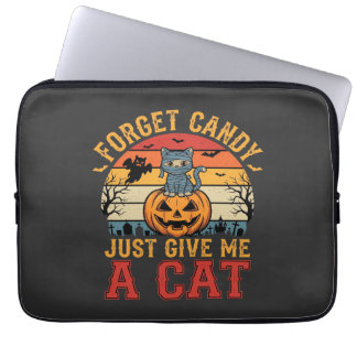 Halloween Kat Vergeet Snoep Geef Me Een Kat_1 Laptop Sleeve