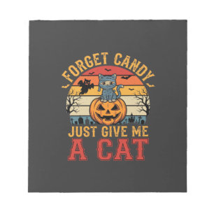 Halloween Kat Vergeet Snoep Geef Me Een Kat_1 Notitieblok