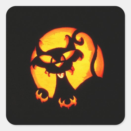 halloween kat vierkante sticker (Voorkant)