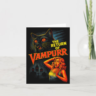 Halloween Kat Vintage Jaren 90 Stijl De Terugkeer Kaart