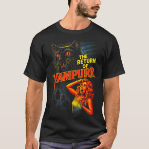 Halloween Kat Vintage Jaren 90 Stijl De Terugkeer T-shirt