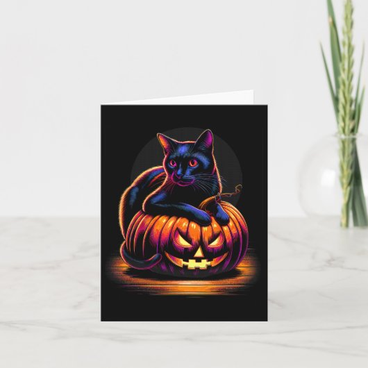 Halloween Kat Vrouwen Grappige Herfst Pompoen Katt Kaart (Voorkant)