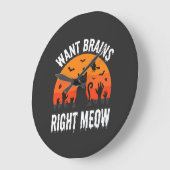 Halloween Kat Wil Hersenen Nu Design Grote Klok (Hoek)