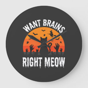 Halloween Kat Wil Hersenen Nu Design Grote Klok