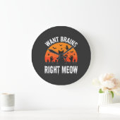 Halloween Kat Wil Hersenen Nu Design Grote Klok (Huis)