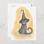 Halloween Kat Witch Briefkaart (Voorkant / Achterkant)