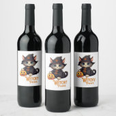 Halloween Kat Witchy Paws Wijn Etiket (Flessen)