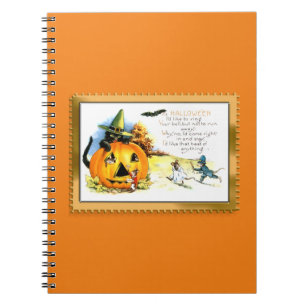 Halloween Kat Zit In Jack O Lantern Notitieboek