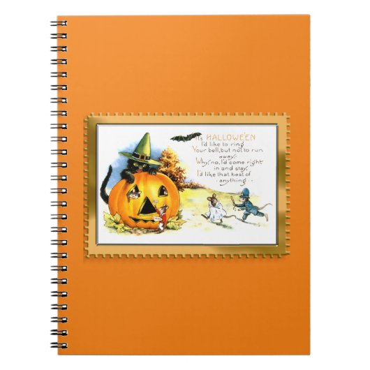 Halloween Kat Zit In Jack O Lantern Notitieboek (Voorkant)