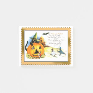 Halloween Kat Zit In Jack O Lantern Post-it® Notes