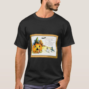 Halloween Kat Zit In Jack O Lantern T-shirt
