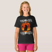 HALLOWEEN KAT ZWART POMPOEN T-SHIRT (Voorkant volledig)