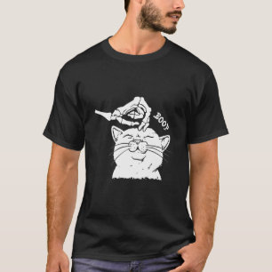Halloween Kat Zwart  Skelet Hand Boop T-shirt