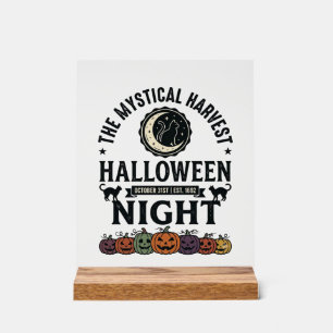Halloween Kat Zwarte Katten Pompoenen Vintage Grap Acryl Bord