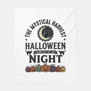 Halloween Kat Zwarte Katten Pompoenen Vintage Grap Fleece Deken
