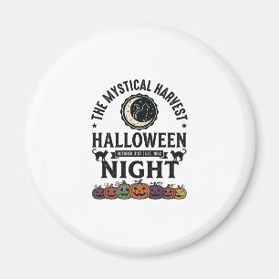 Halloween Kat Zwarte Katten Pompoenen Vintage Grap Magneet
