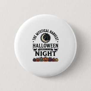 Halloween Kat Zwarte Katten Pompoenen Vintage Grap Ronde Button 5,7 Cm