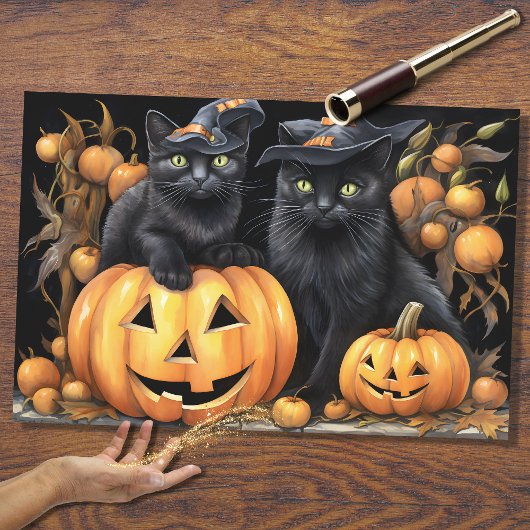Halloween Katten 2 Decoupage Papier