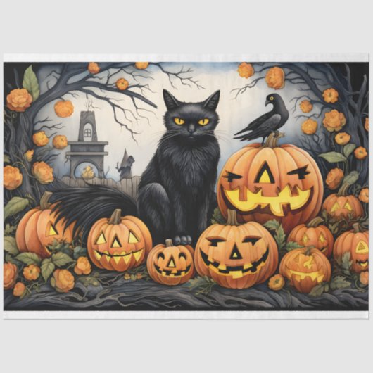 Halloween Katten 3 Decoupage Papier (Voorkant)