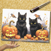 Halloween Katten 4 Decoupage Papier