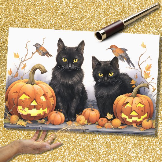 Halloween Katten 4 Decoupage Papier