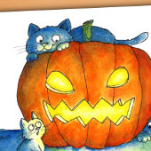 Halloween Katten  Briefkaart