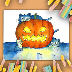 Halloween Katten  Briefkaart