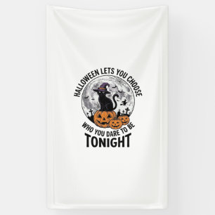 Halloween katten citaat griezelige pompoen heks gr spandoek