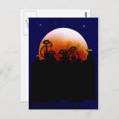 Halloween Katten en Halloween Moon Briefkaart (Voorkant / Achterkant)