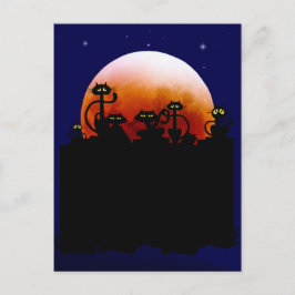Halloween Katten en Halloween Moon Briefkaart