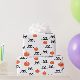 Halloween katten en pompoenen inpakpapier