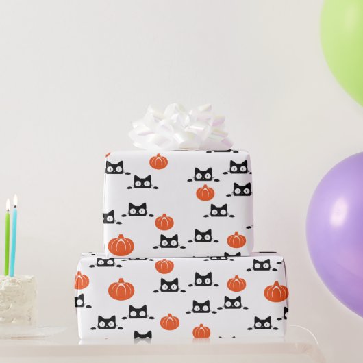 Halloween katten en pompoenen inpakpapier (Feestgeschenken)