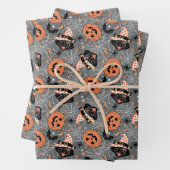 Halloween katten en pompoenen Inpakpapier Vel (In situ)