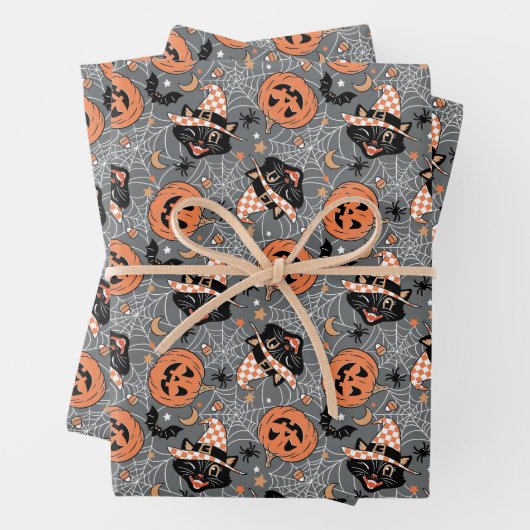  Halloween katten en pompoenen Inpakpapier Vel (In situ)