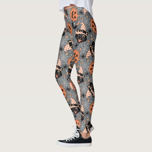  Halloween katten en pompoenen Leggings (Links)
