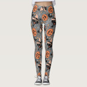  Halloween katten en pompoenen Leggings (Voorkant)