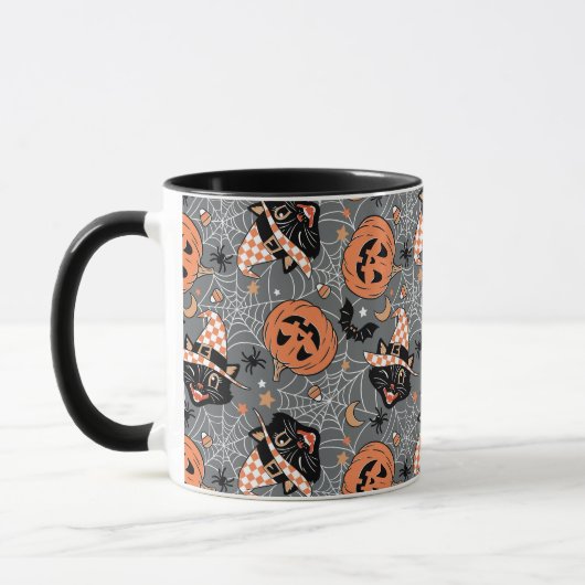 Halloween katten en pompoenen Mok (Links)