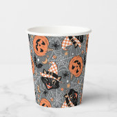 Halloween katten en pompoenen Papieren Bekers (Achterkant)