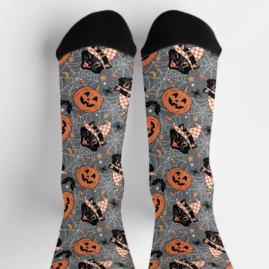  Halloween katten en pompoenen Sokken (Top)