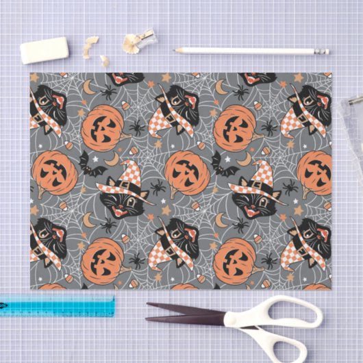  Halloween katten en pompoenen Tissuepapier (Craft)